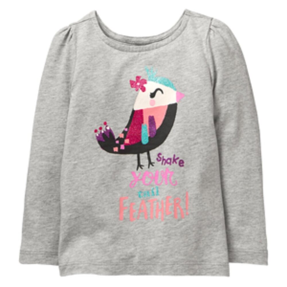 Gymboree Long-Sleeve Tee Sparkly Glitter Shake Your Tail Feather — 3T